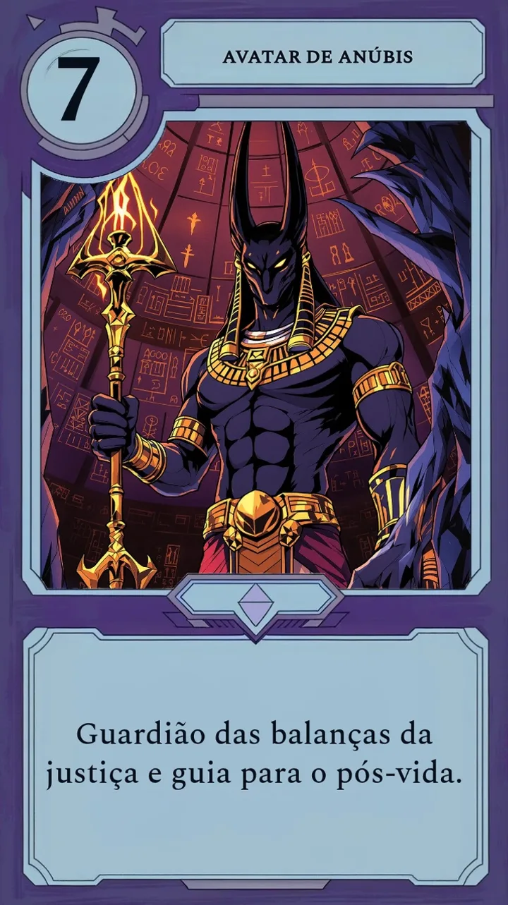 Uma carta Anubis Avatar de Moonfall, uma carta-mãe em uma receita real de Fusão Lunar.