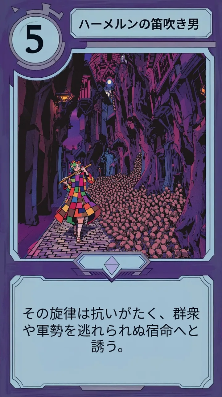 実際のムーン融合レシピに使われる二枚目の親カード、Moonfall の Pied Piper。