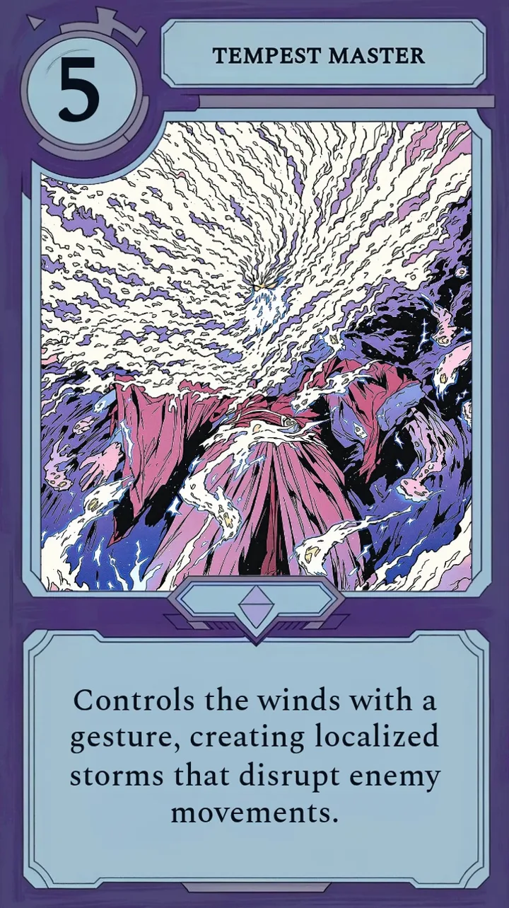 The Moonfall card Tempest Master, a storm wizard, with its mana cost in the top corner.
