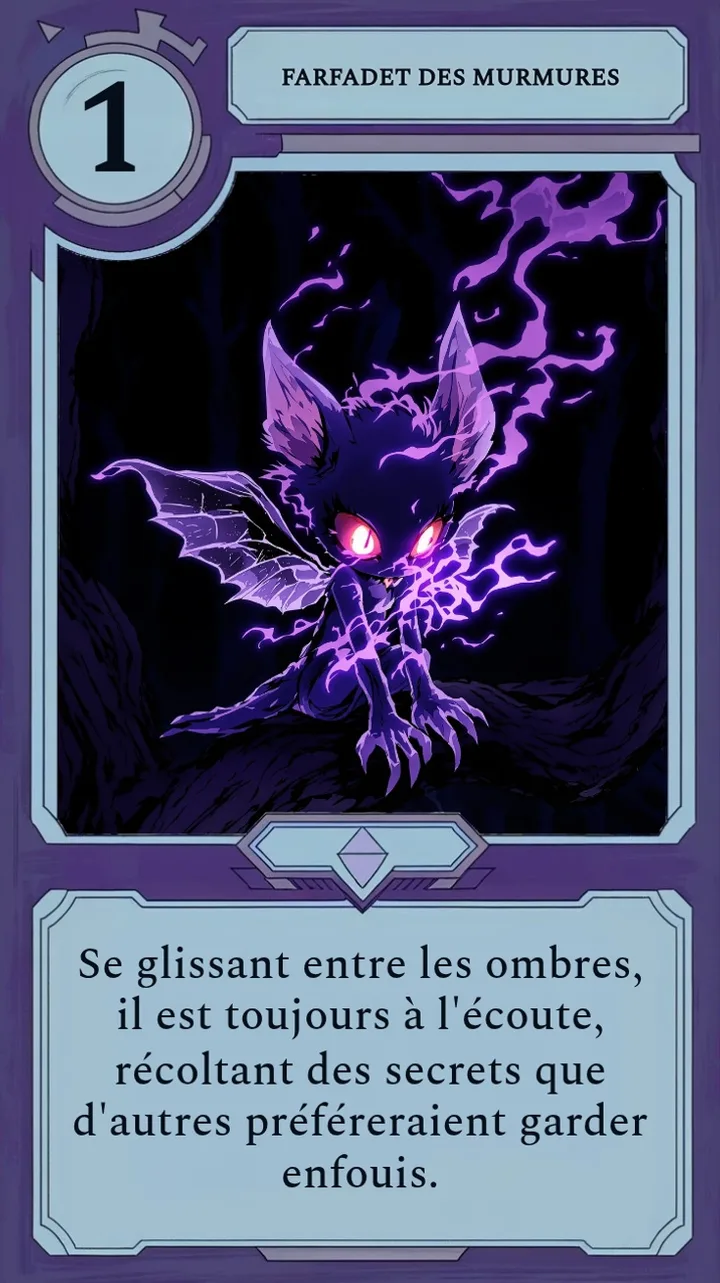 Un lutin murmurant de douce lumière dérivant sur une carte de Moonfall.