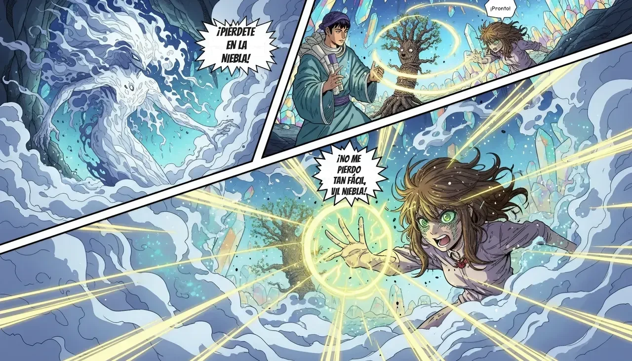 Una magia de luz radiante que surge por un campo de batalla de Moonfall.